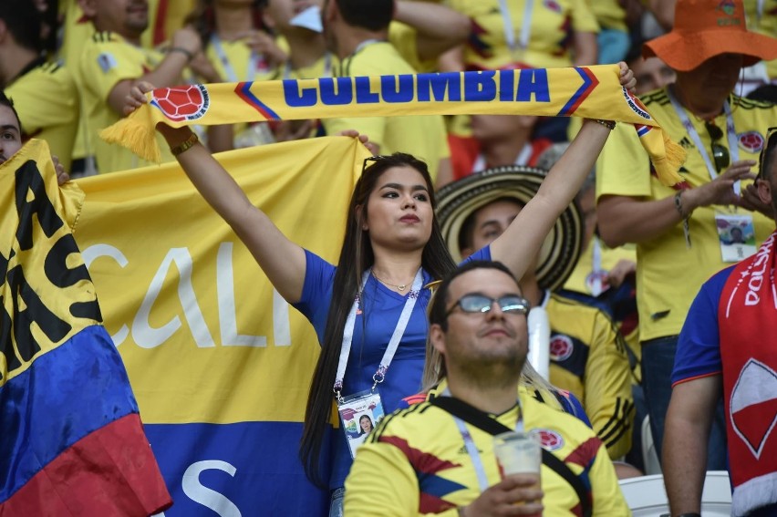Kibice na meczu Polska - Kolumbia