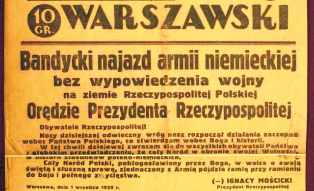 Orędzie prezydenta Ignacego Mościckiego w „Kurierze Warszawskim”.  Reprodukcja ze zbiorów muzeum w Zdunach