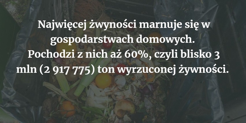 W Polsce rocznie marnujemy 5 mln ton żywności. Ile żywności...