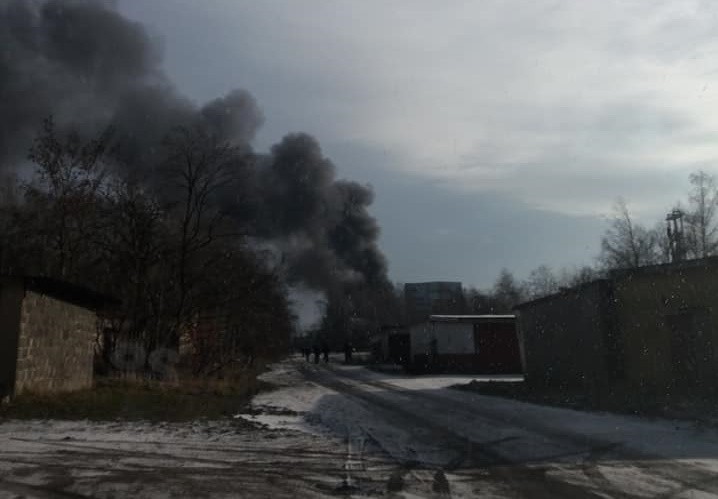 Pożar w byłej sortowni kopalni Boże Dary w Katowicach