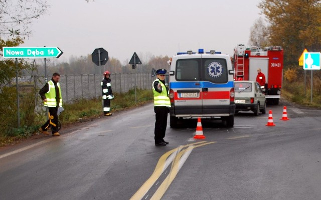 Do wypadku doszło w miejscu w miejscu, gdzie rozpoczyna się objazd na trasie Tarnobrzeg - Stalowa Wola.