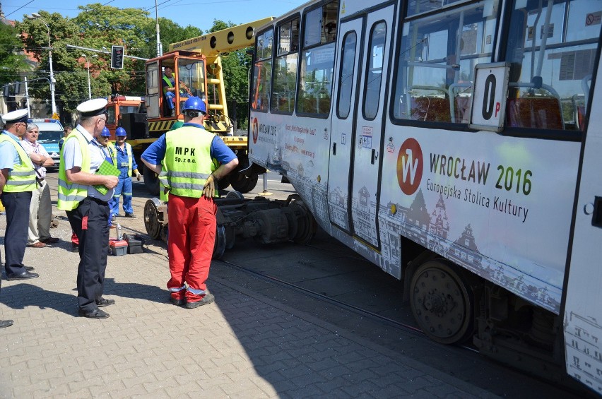 Wykolejenie tramwaju na pl. Wróblewskiego. Tramwaje jeździły objazdami (FILM, ZDJĘCIA)