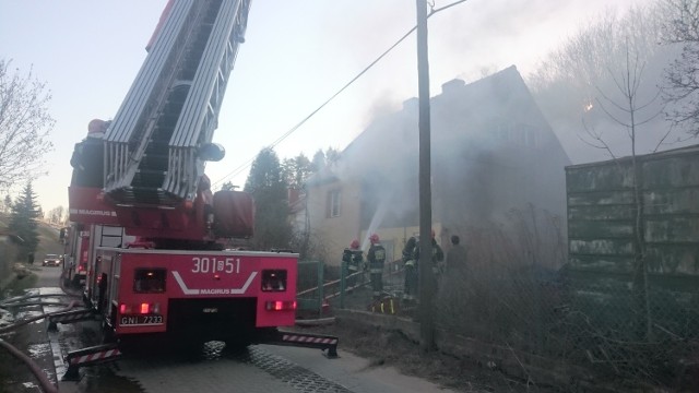 Pożar na ul. Dolne Migowo w Gdańsku (17.03.2015)