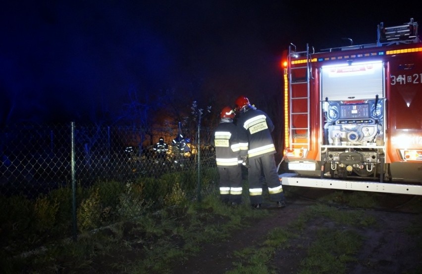 Pożar na ogródkach działkowych w Słupsku