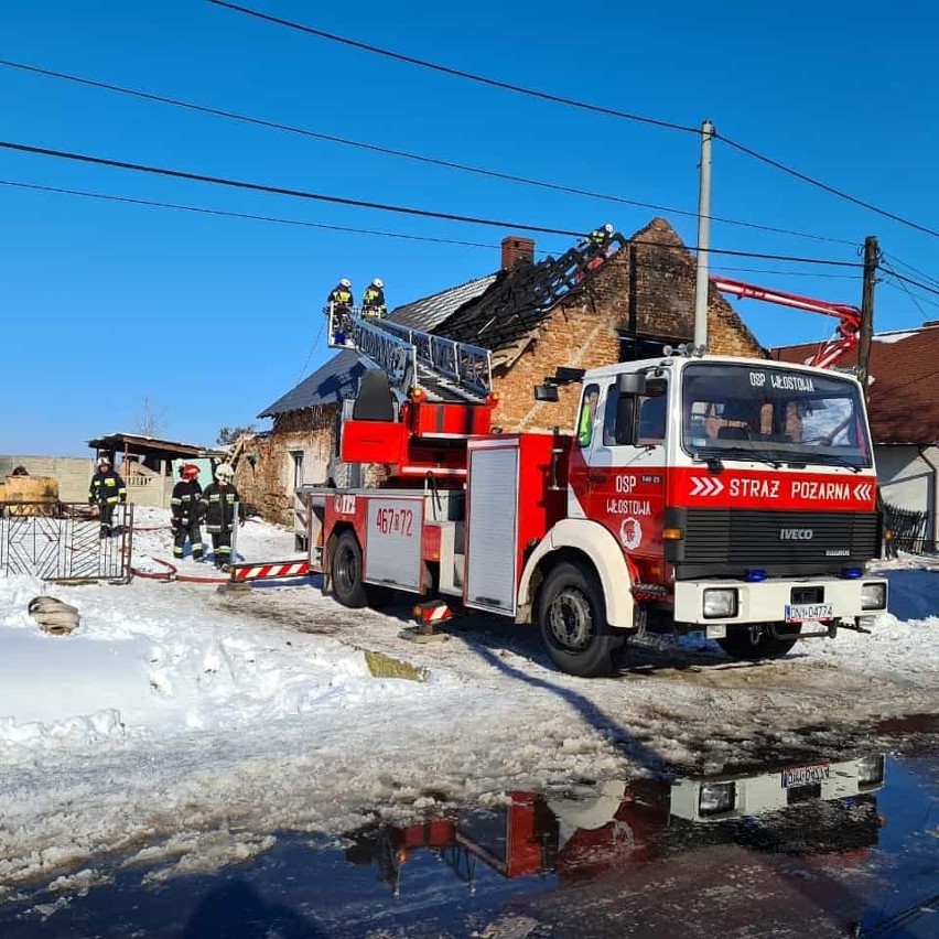 Pożar domu w Bielicach.