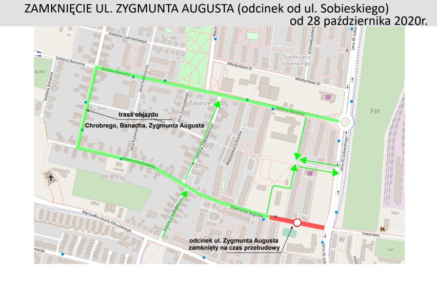 Rusza przebudowa ul. Zygmunta Augusta. Zobacz trasy objazdów