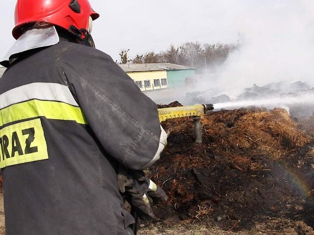 Strażacy regularnie muszą gasić płonące stogi słomy