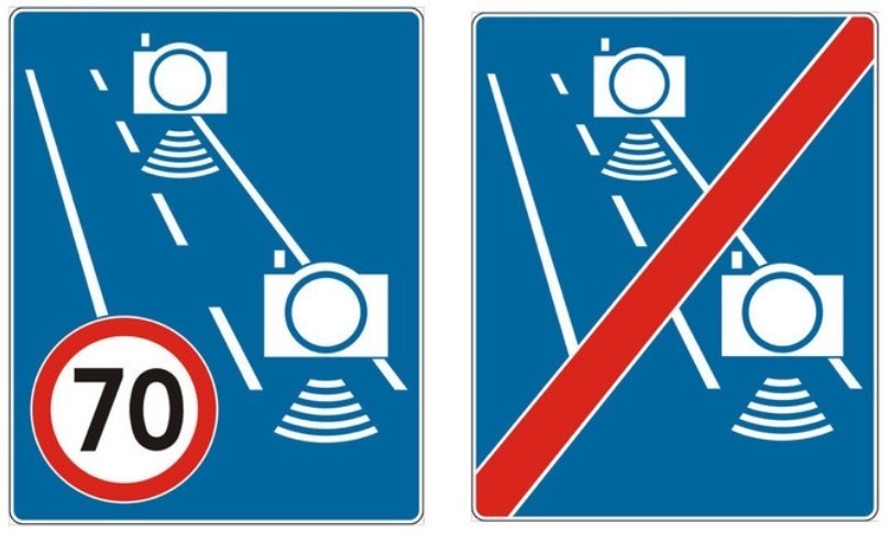 Nowy znak D-51a "automatyczna kontrola średniej prędkości"...