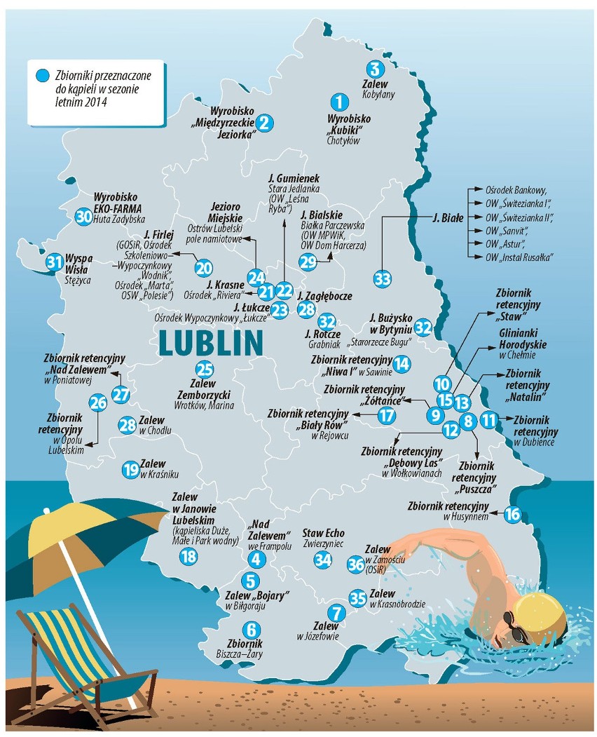 52 kąpieliska - W  tylu miejscach w województwie lubelskim...