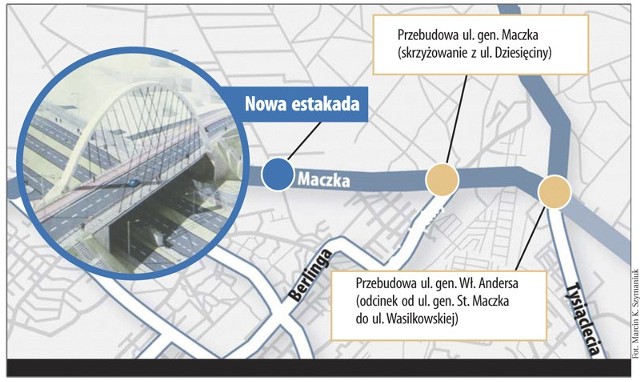 Przebudowa obejmie 3,4 tys. metrów ulicy Maczka z fragmentem sięgającym siedziby straży pożarnej.