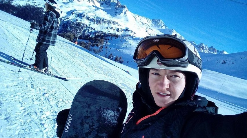 Sandra Drabik we francuskich Alpach jeździ na snowboardzie