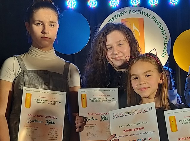 Laureatki Srebrnych Nutek: Maja Szwacińska, Agata Malicka, Stefania Dudała.