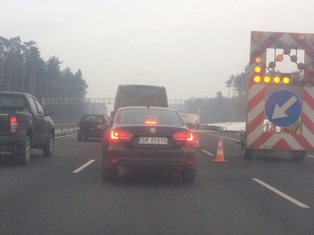 Wypadek ciężarówki na autostradzie A1