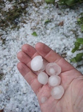 Grad, który spadł w Rytwianach 16 czerwca. Zdjęcie wykonał...