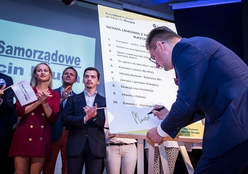 Konwencja wyborcza Marcina Krupy w Katowicach. Przedstawił założenia programu wyborczego