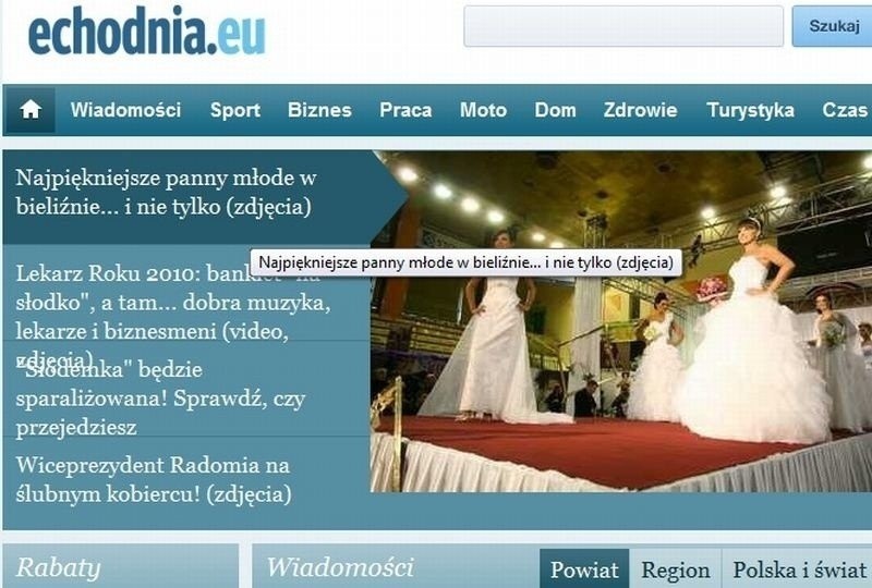 Nowy layout portalu echodnia.eu w lutym 2011 roku