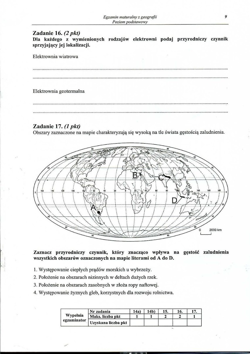 Matura 2014 GEOGRAFIA ARKUSZE CKE, PYTANIA, ODPOWIEDZI