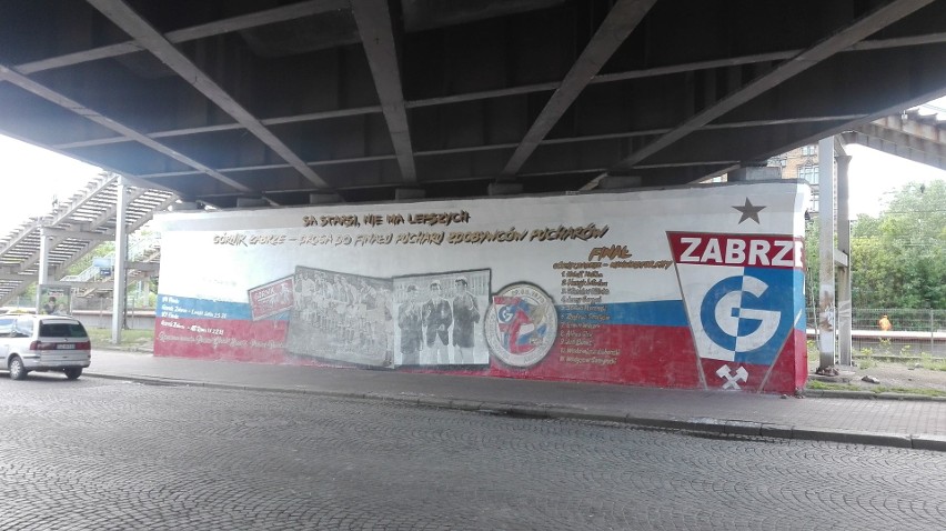 Mural  kibiców Górnika Zabrze "Finał 70" został zniszczony. Zobaczcie zdjęcia