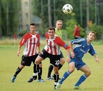 Konrad Cebula (z lewej; obok Jakub Grzegorzewski) był odkryciem sparingu z Bruk-Betem Fot. Michał Klag