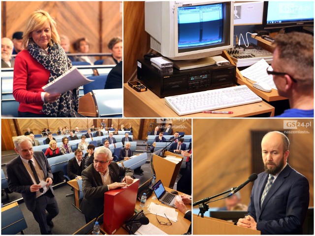 Podczas wtorkowej sesji radni Szczecina zajmowali się wieloma ważnymi sprawami. A to wybrali nową przewodniczącą rady miasta, a to pokłócili się o spalarnię odpadów, a to zafundowali bezpłatne przejazdy komunikacją miejską dla dzieci do 15 roku życia. I co chwilę prosili o przerwę. A my korzystając z tej atmosfery narobiliśmy trochę zdjęć radnym w rożnych sytuacjach. Oto najciekawsze. I pospekulowaliśmy o co mogło im w tej chwili chodzić.Zobacz także: Spalarnia śmieci w Szczecinie. Zobacz, jak wygląda od środka