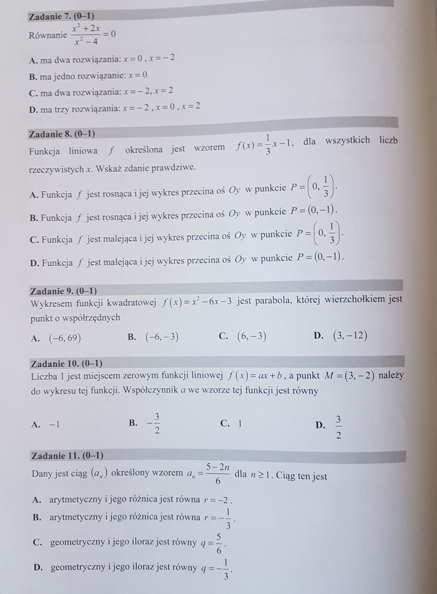 Matura 2018 MATEMATYKA [ODPOWIEDZI| ARKUSZ CKE| ROZWIĄZANIA - PODSTAWA] w serwisie EDUKACJA. Są pierwsze komentarze