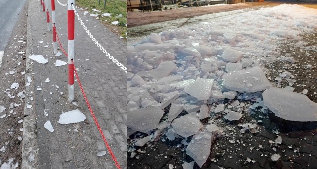 W Starym Kisielinie z naczep tirów należących do jednej z tamtejszych firm transportowych spadają bryły lodu. Mieszkańcy obawiają się o swoje bezpieczeństwo