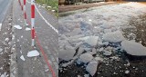Ciężkie bryły lodu spadają z naczep tirów w Starym Kisielinie. "W końcu ktoś zginie". Dyrektor firmy prosi o zgłaszanie groźnych zdarzeń