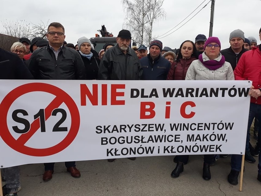 Protest mieszkańców gminy Skaryszew w sprawie trasy S12.