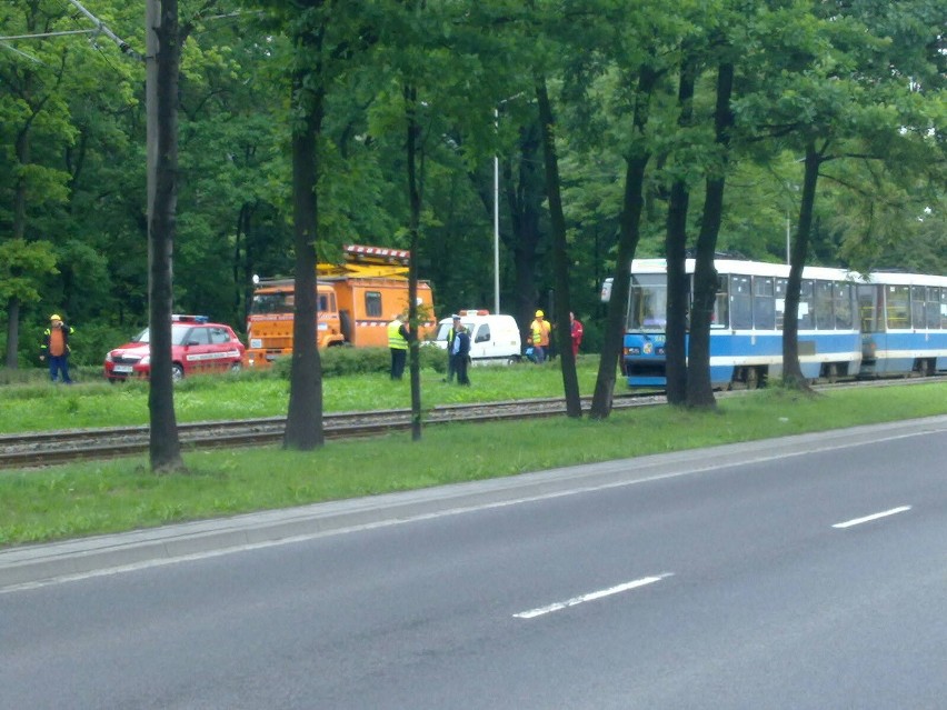 Wrocław: Zerwana trakcja na Lotniczej naprawiona. Tramwaje wróciły na swoje trasy (ZDJĘCIA)