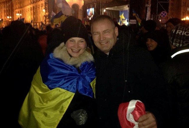 Senator RP Robert Dowhan na Majdanie w Kijowie