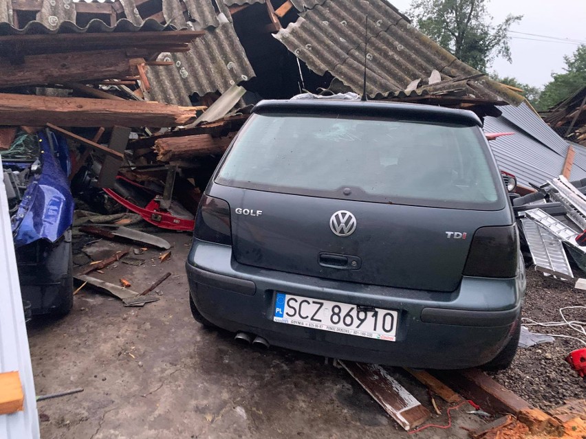 Wichura przypominała trąbę powietrzną w Koniecpolu....