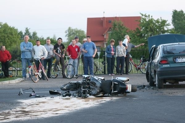 Wypadek motocyklisty w Gorzycach...