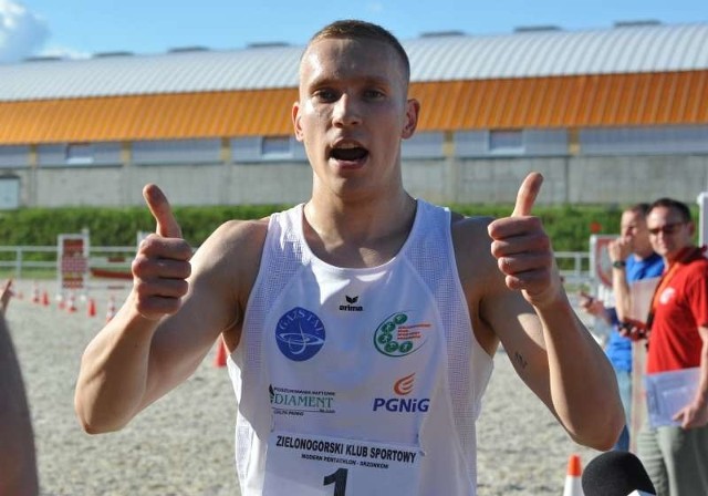 Szymon Staśkiewicz z ZKS-u Drzonków, mistrz Polski 2012 i 2013