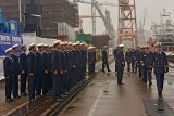Gdańsk: Podniesienie bandery na żaglowcu El-Mellah w stoczni Remontowa Shipbuilding SA [ZDJĘCIA]