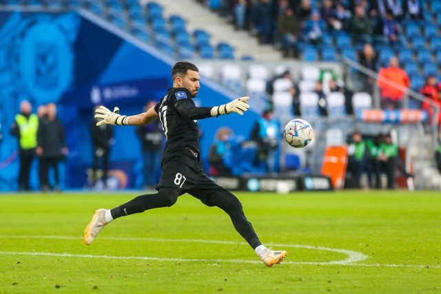 19.02.2023, aj poznan ,  pko ekstraklasa , lech poznan - zaglebie lubin  nz sokratis dioudis (zaglebie) . glos wielkopolski. fot. adam jastrzebowski/polska press