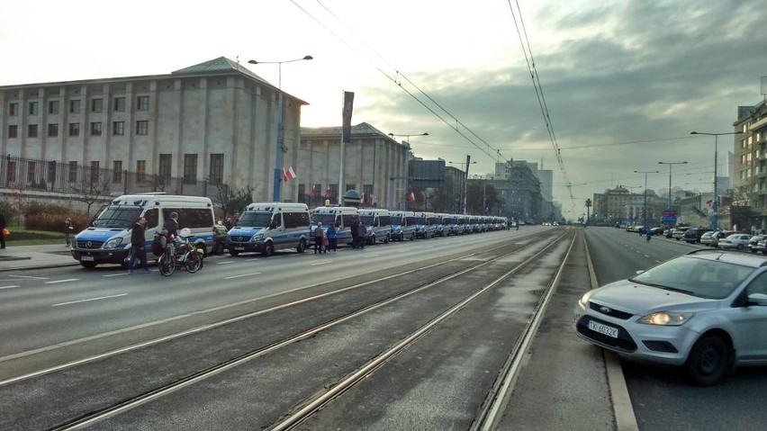 Policja przed Marszem Niepodległości 2014