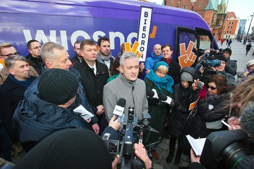 Robert Biedroń we Wrocławiu ciepło o Jacku Sutryku