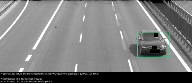 Podczas kontrolnych testów przedstawiciele firmy Video Radar zarejestrowali jak jeden z kierowców jechał 229 km/h na autostradzie A2 pod Poznaniem, gdzie obowiązuje ograniczenie do 120 km/h