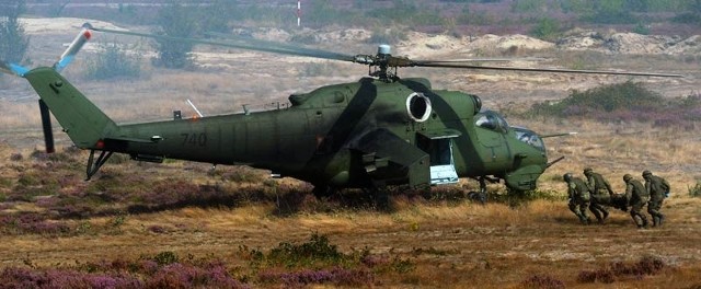 W dzisiejszych ćwiczeniach wykorzystano m.in. śmigłowce Mi 24.