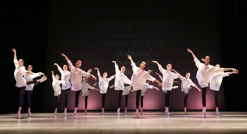 Uczniowie podczas przedstawienia baletowego