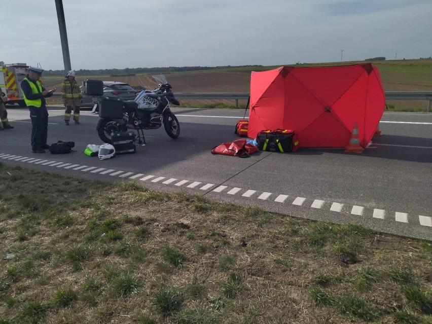 Śmiertelny wypadek na autostradzie A1 w okolicach Woźnik. Nie żyje 39-letni motocyklista!