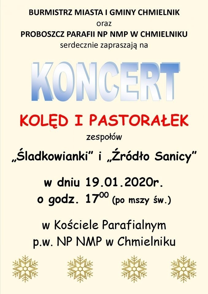 "Śladkowianki" i "Źródło Sanicy" w koncercie kolęd i pastorałek w Chmielniku