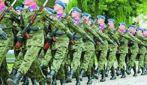 Szkolenie kompanii honorowej Inspektoratu Wsparcia na terenie 1. Batalionu Dowodzenia Okręgu Wojskowego w Bydgoszczy.