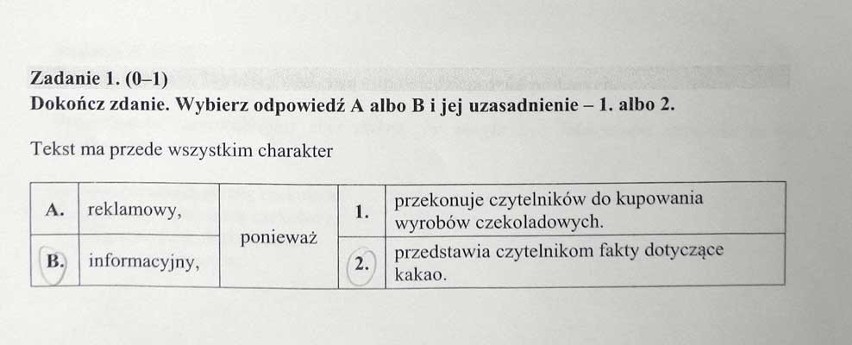 Sprawdzian szóstoklasisty 2016. ODPOWIEDZI, TEST