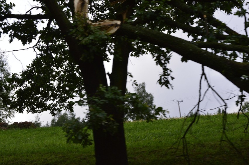 Nawałnica nad powiatem gorlickim. Zerwane dachy, połamane drzewa