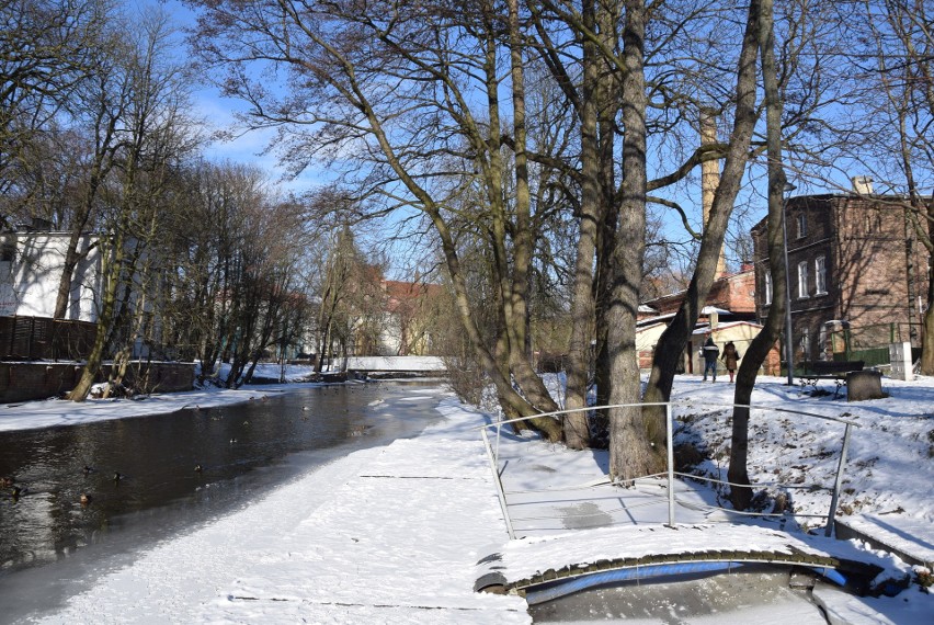 Zima nad Iną w Stargardzie. Na rzece lód i śnieg. Zobacz ZDJĘCIA