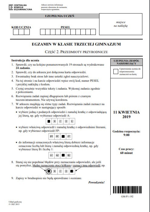 Egzamin GIMNAZJALNY 2019. Mamy odpowiedzi i arkusze z PRZYRODY! Jakie były pytania na egzaminie gimnazjalnym z przyrody? 