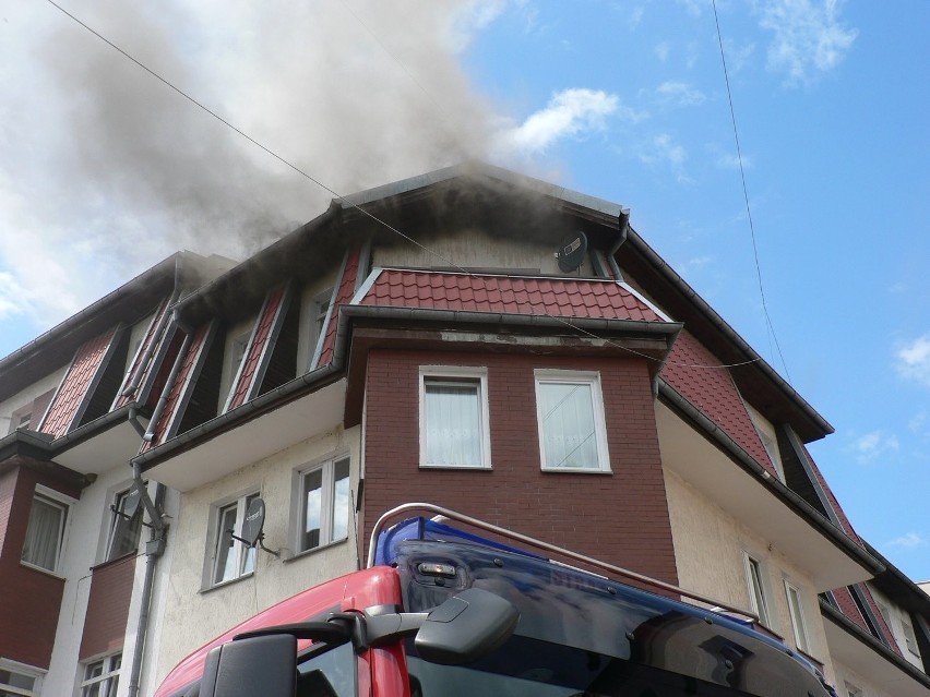 Pożar budynku w Lęborku