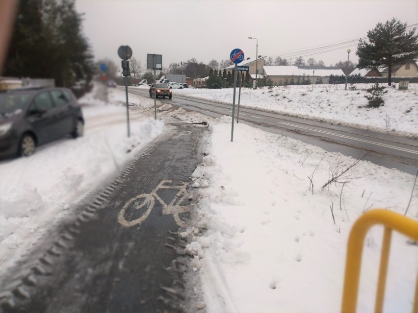 W Samociążku ścieżka rowerowa odśnieżona