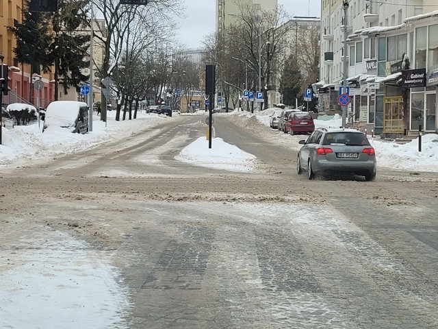 Tak wyglądają ulice miasta Białystok w niedzielę 14.02.2021.